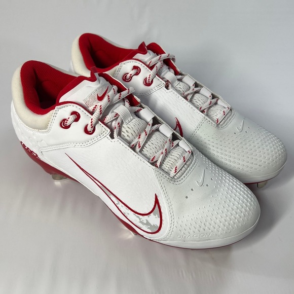 Nike Hyperdiamond 4 Elite Women's 9 White Red Softball Metal Cleats React